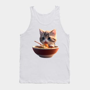 Kawaii Japanese Ramen Cat Tank Top